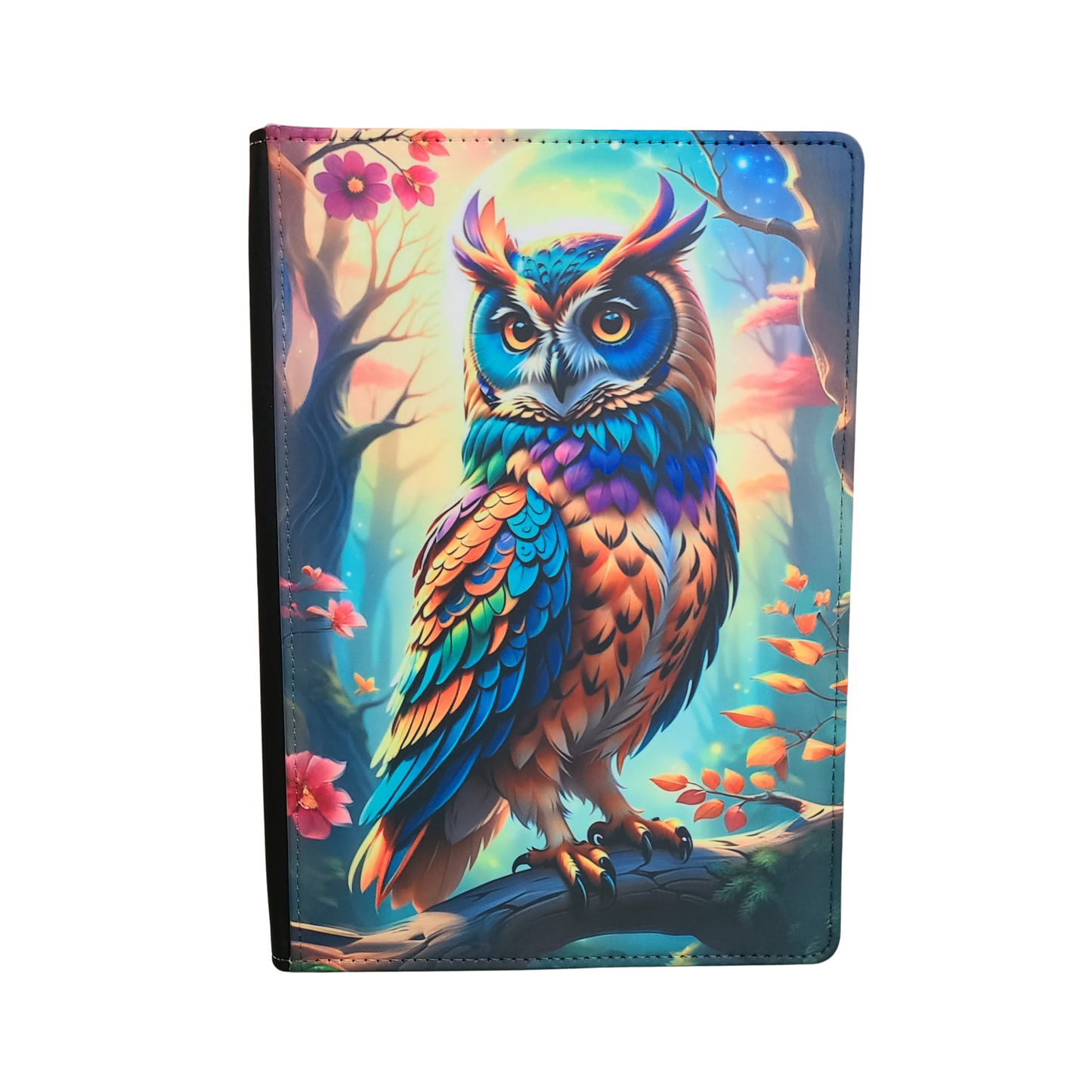 Vibrant Owl Journal, Colorful Forest, Whimsical Journal