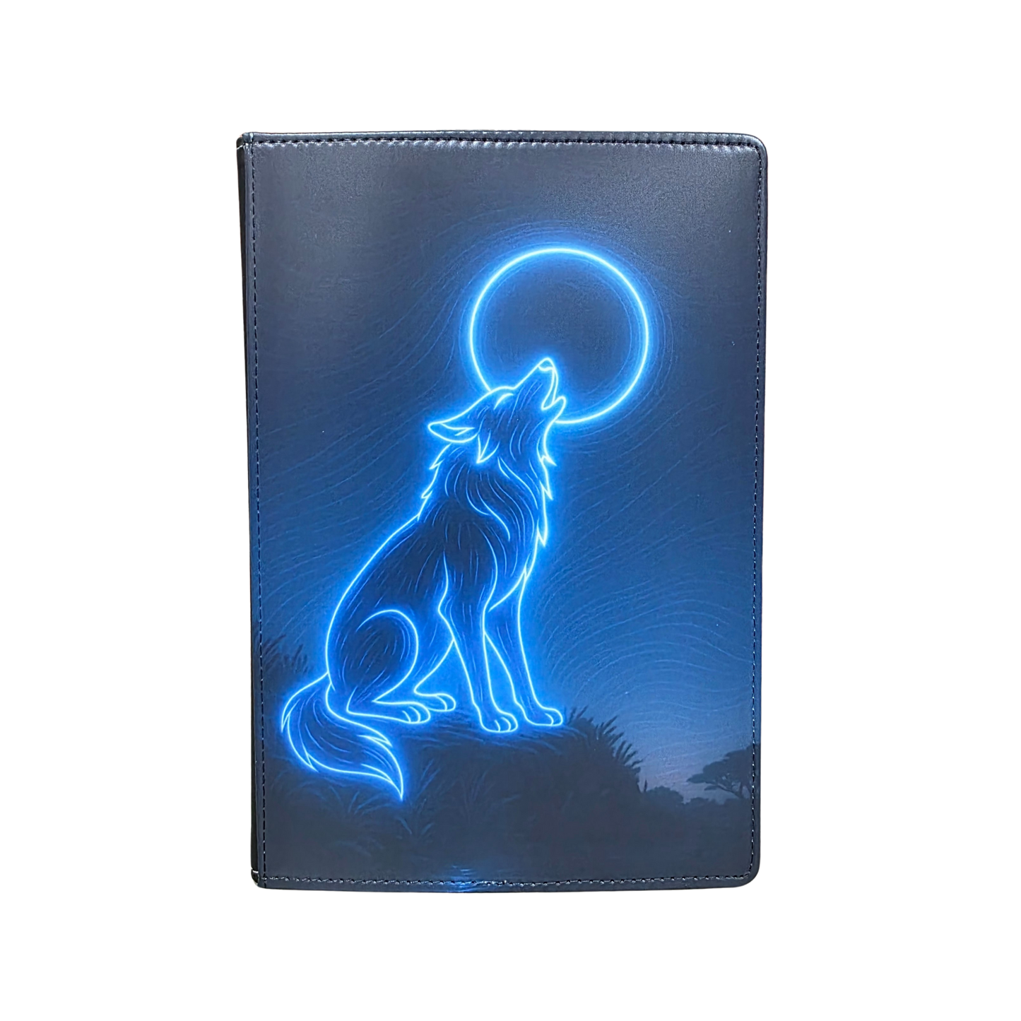 Moon Glow Wolf Light Art Journal