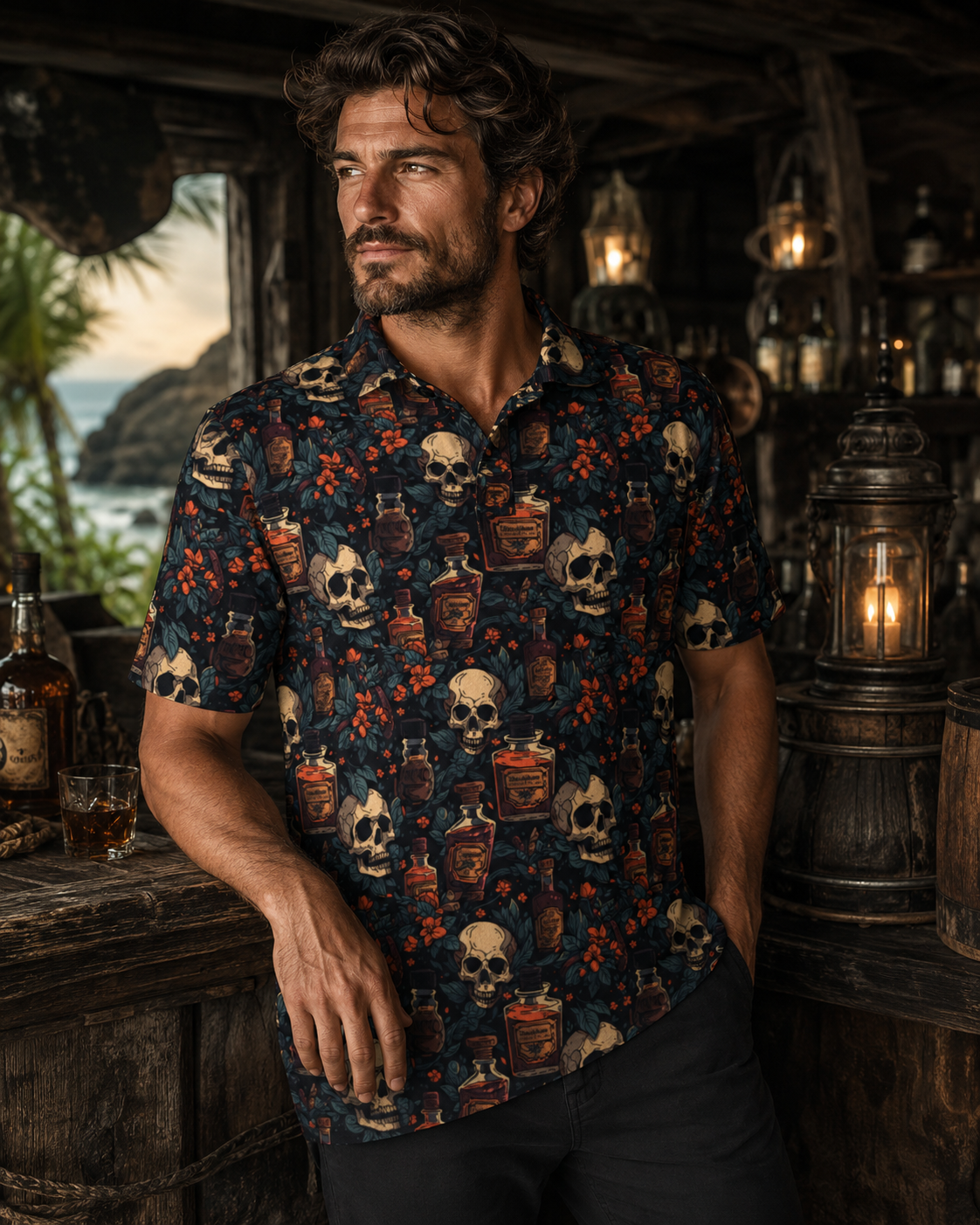 Poison Bloom | FlexFit Polo | The Island Collection – BAMF Design Studio
