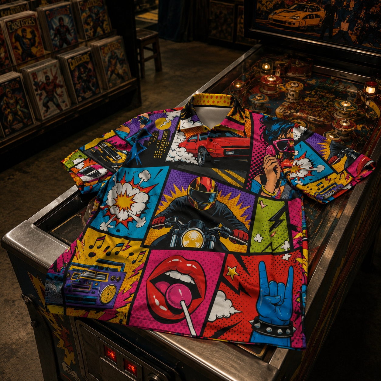 Action Panels | FlexFit Polo | Comic Collection