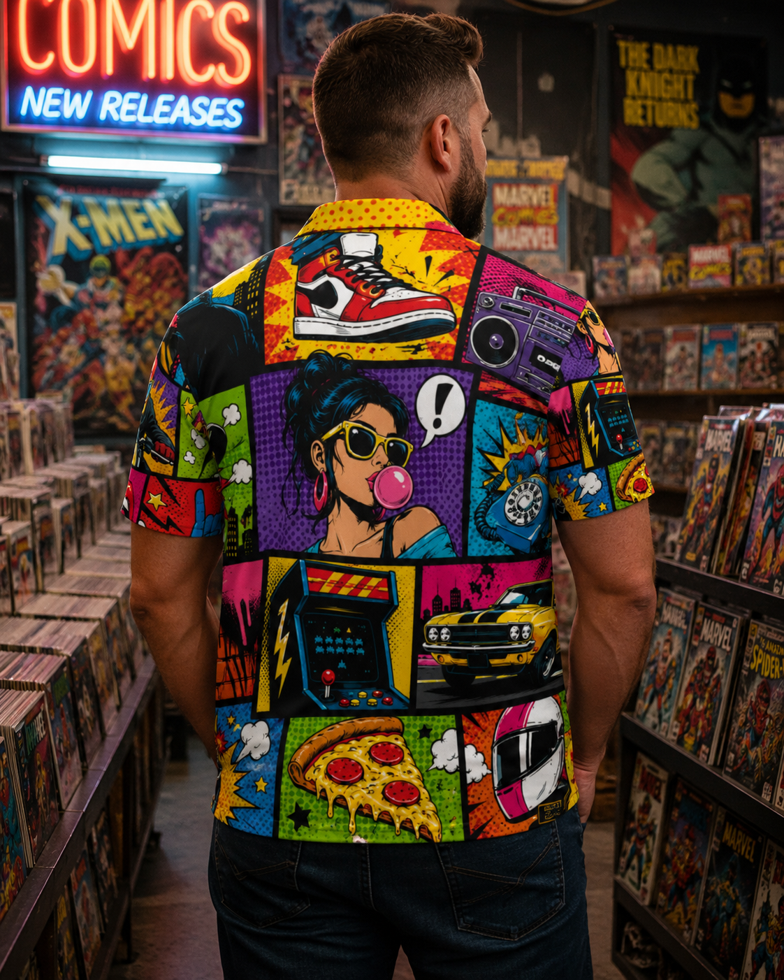 Action Panels | FlexFit Polo | Comic Collection