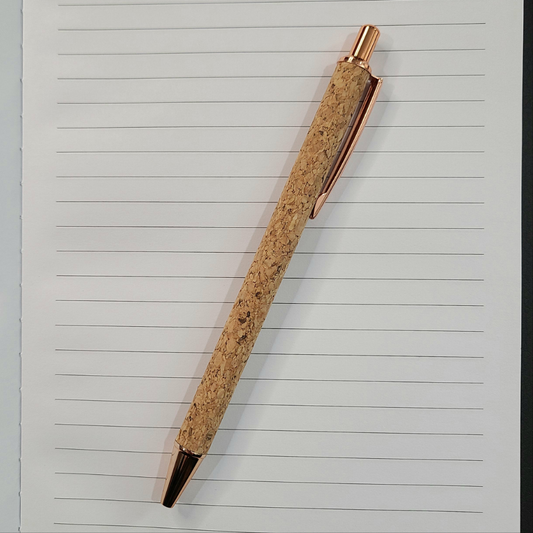 Cork Texture Ballpoint Pen, Retractable Pen