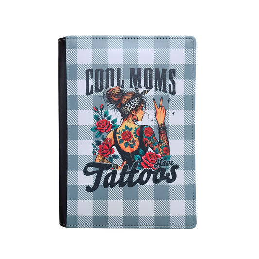 Cool Mom Tattoo Journal, Black and White Plaid