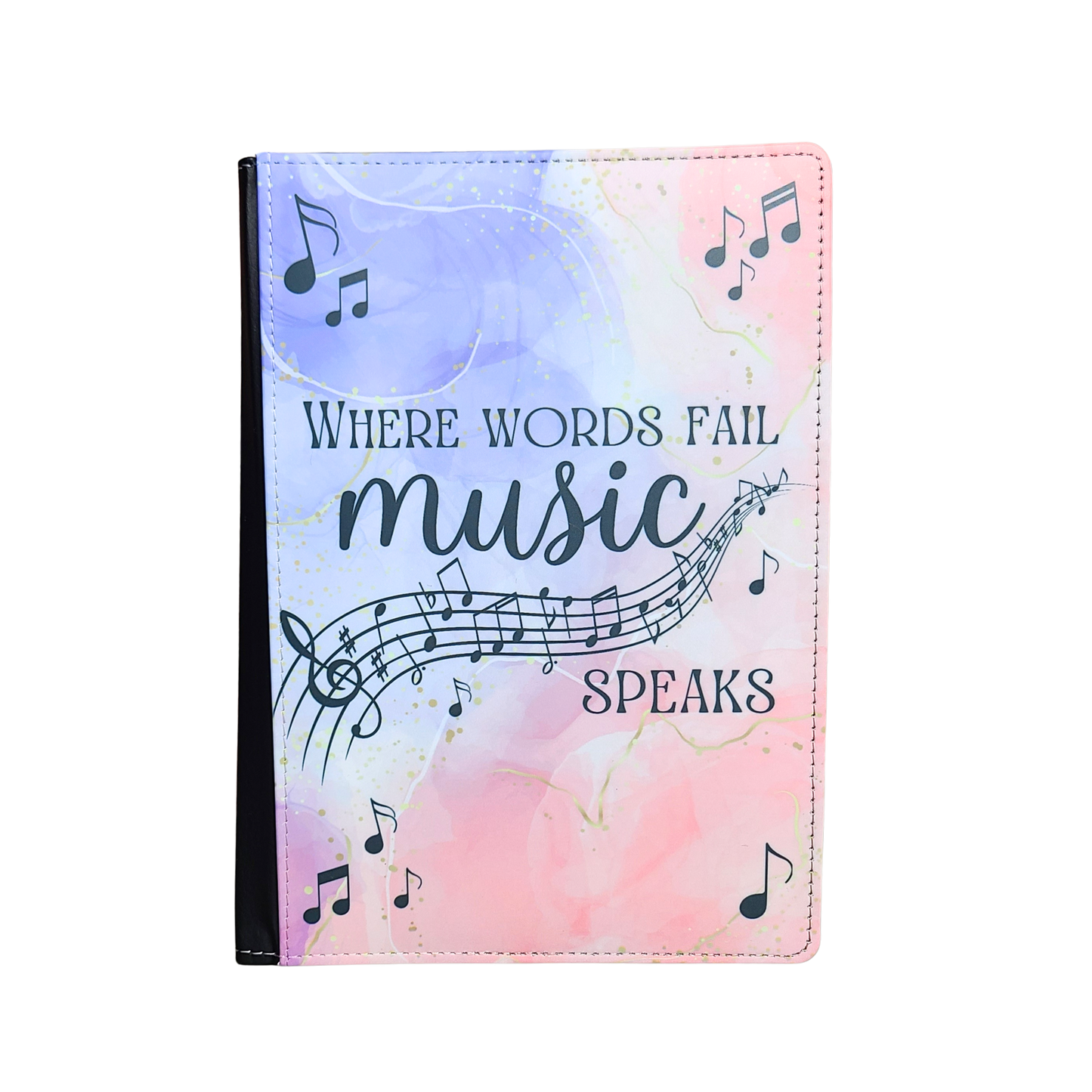 Music Journal, Watercolor Pink and Purple