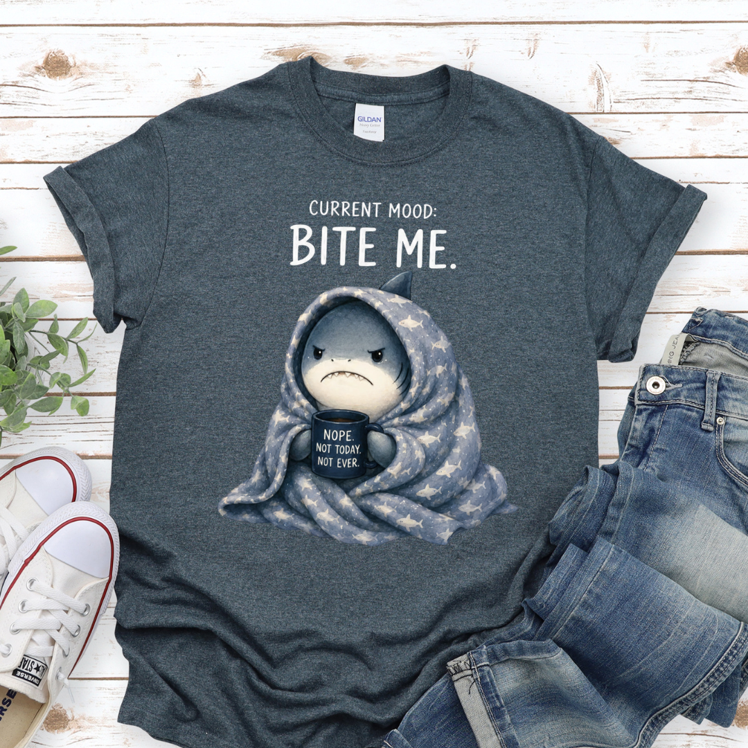 Grumpy Shark Bite Me Short-Sleeve Unisex T-Shirt