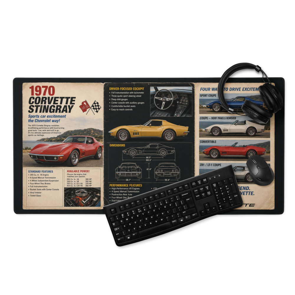 1970 Stingray Corvette | DeskScape Workstation Mat | Automotive Collection