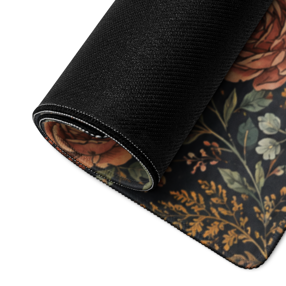 Dark Floral Boho DeskScape Workstation Mat