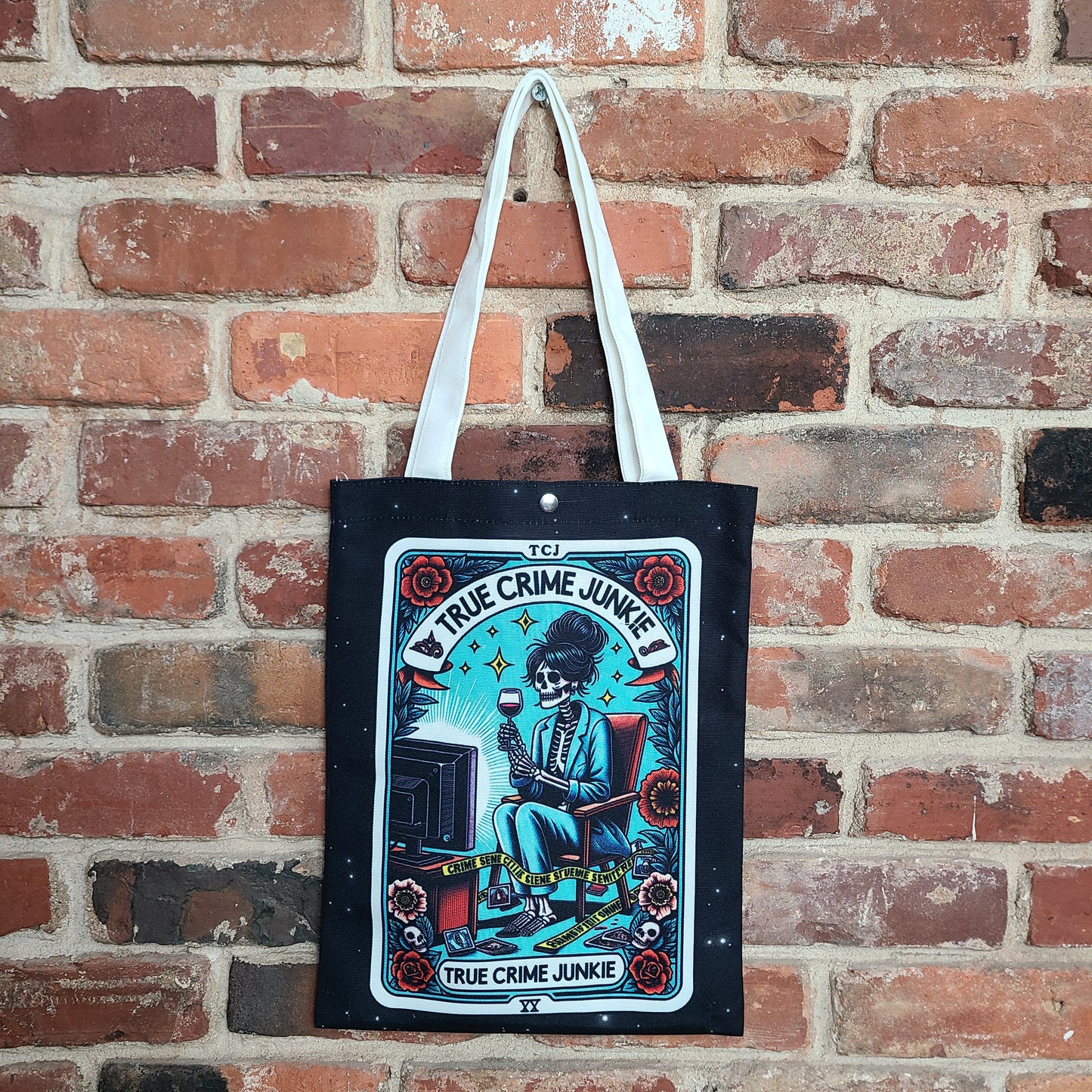 True Crime Junkie Tarot Card Tote Bag