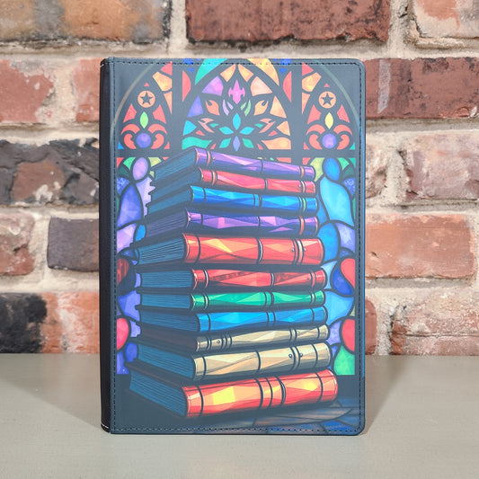Book Stack Stained Glass Journal