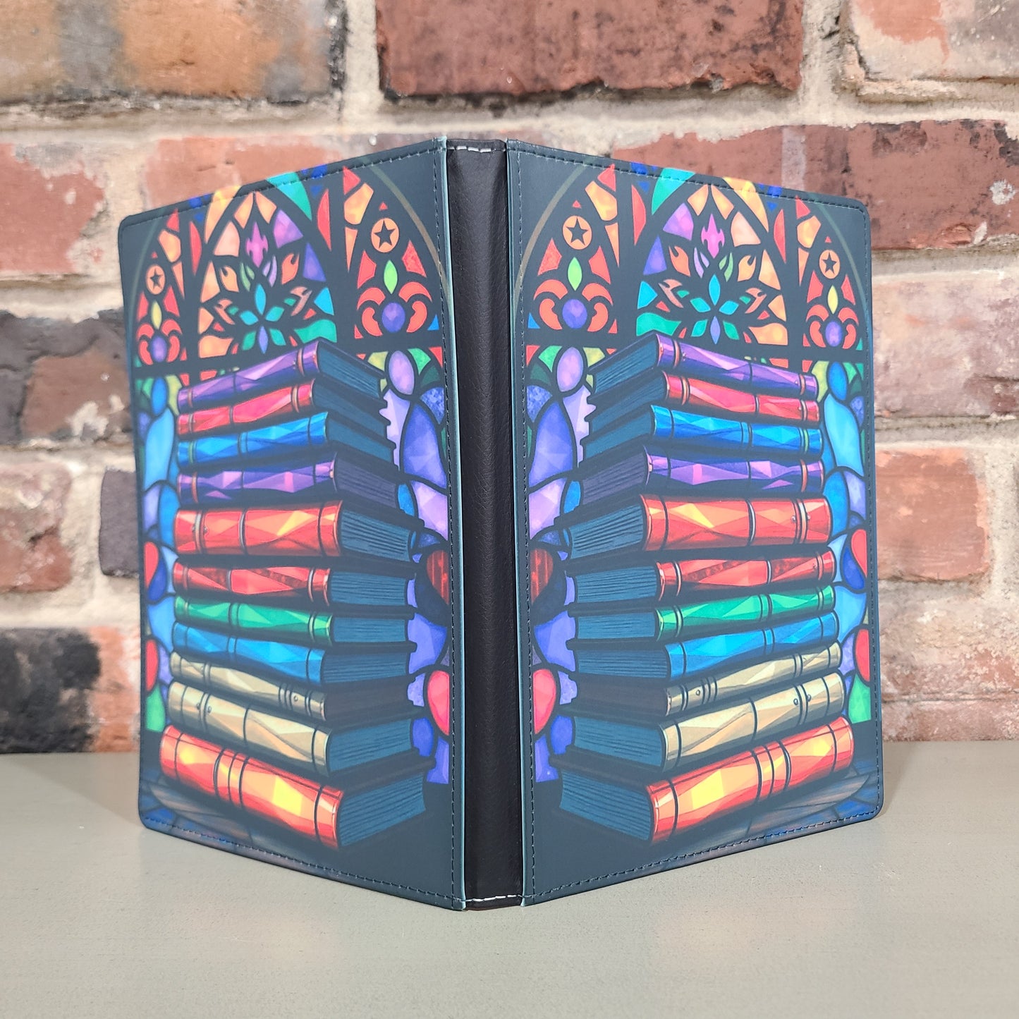 Book Stack Stained Glass Journal