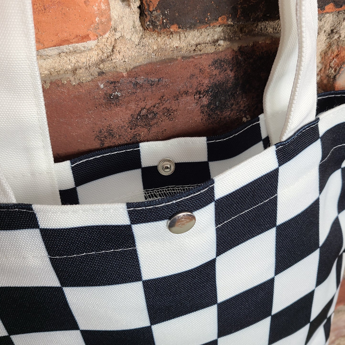 Black and White Checkered Tote Bag