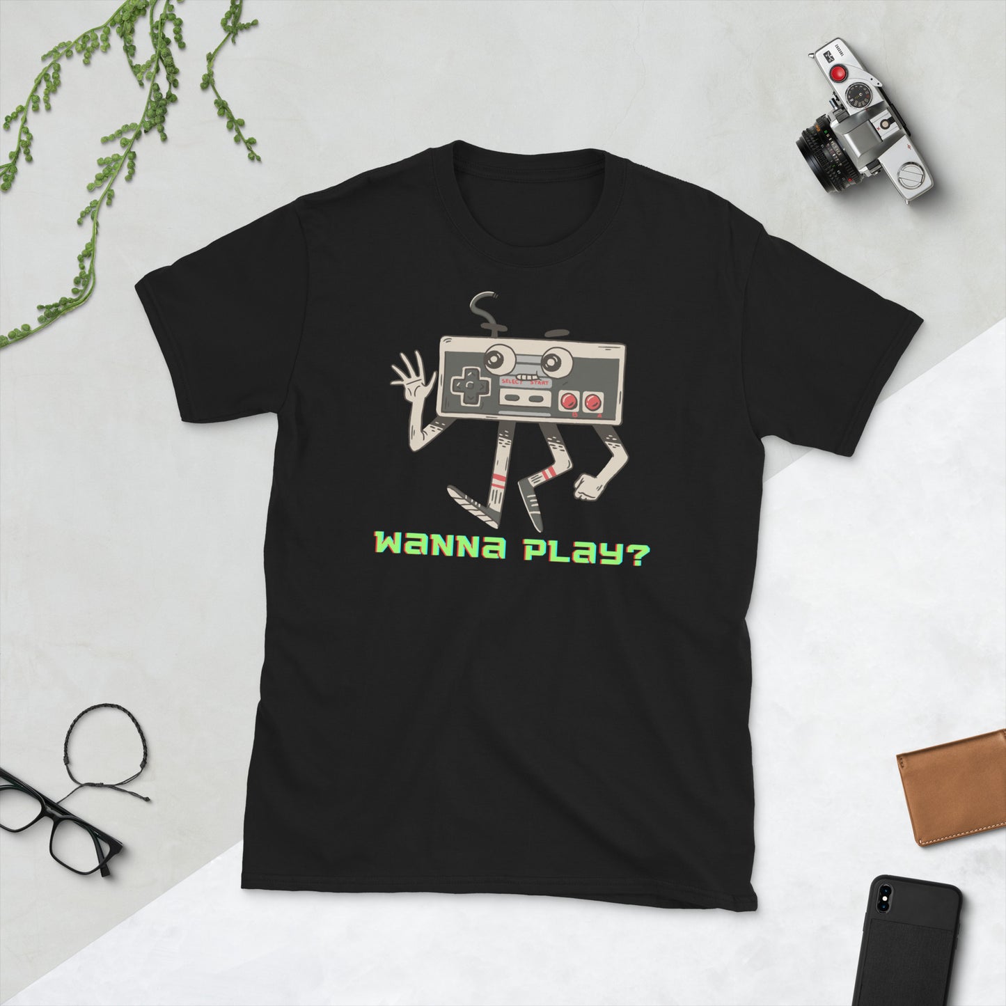 Wanna Play, Nintendo, Retro, Gamer, Video Game, Nerd, Controller, Graphic Tee