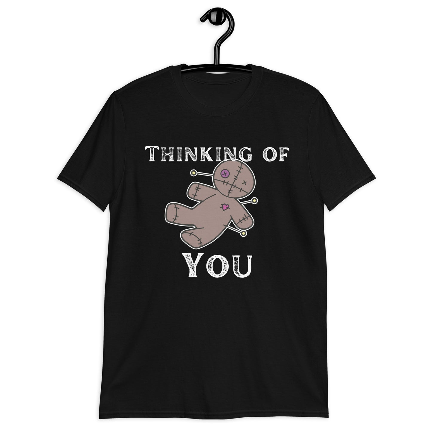 Thinking of You Voodoo Doll, Halloween Shirt, Voodoo Shirt, Sarcastic, Witch Short-Sleeve Unisex T-Shirt