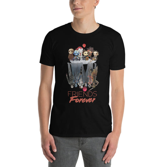 Horror Friends Shirt, Halloween Shirt, Jason Vorhees, Pennywise, IT, Michael Myers, Freddy, Friday the 13th, Chainsaw Short-Sleeve T-Shirt