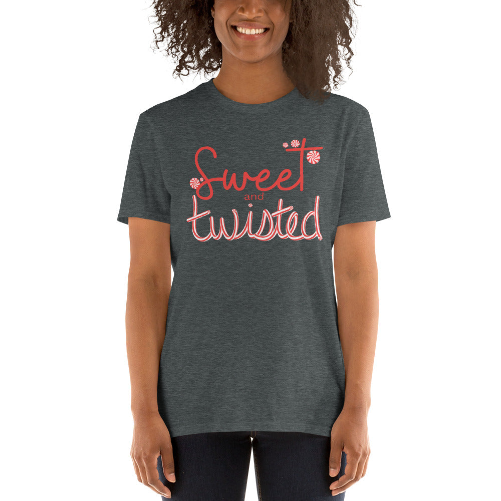 Sweet and Twisted, Candy Cane Shirt, Christmas Shirt, Funny Christmas, Funny Shirt, Holiday Shirt, Cute Holiday, Short-Sleeve Unisex T-Shirt