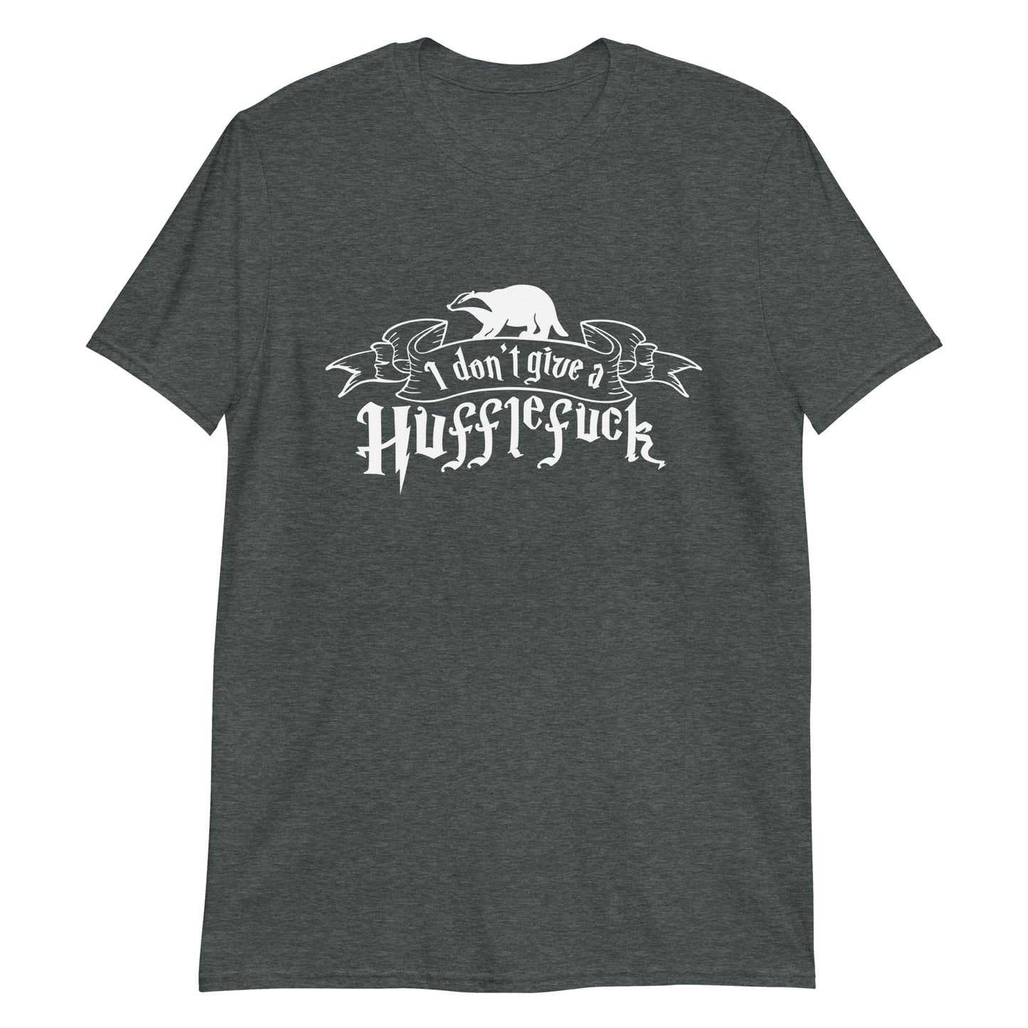 Sarcastic Hufflepuff Shirt, Don't Give a Fuck, Funny, Harry Potter, Hogwarts, Adult Humor, Funny Gift, Short-Sleeve Unisex T-Shirt