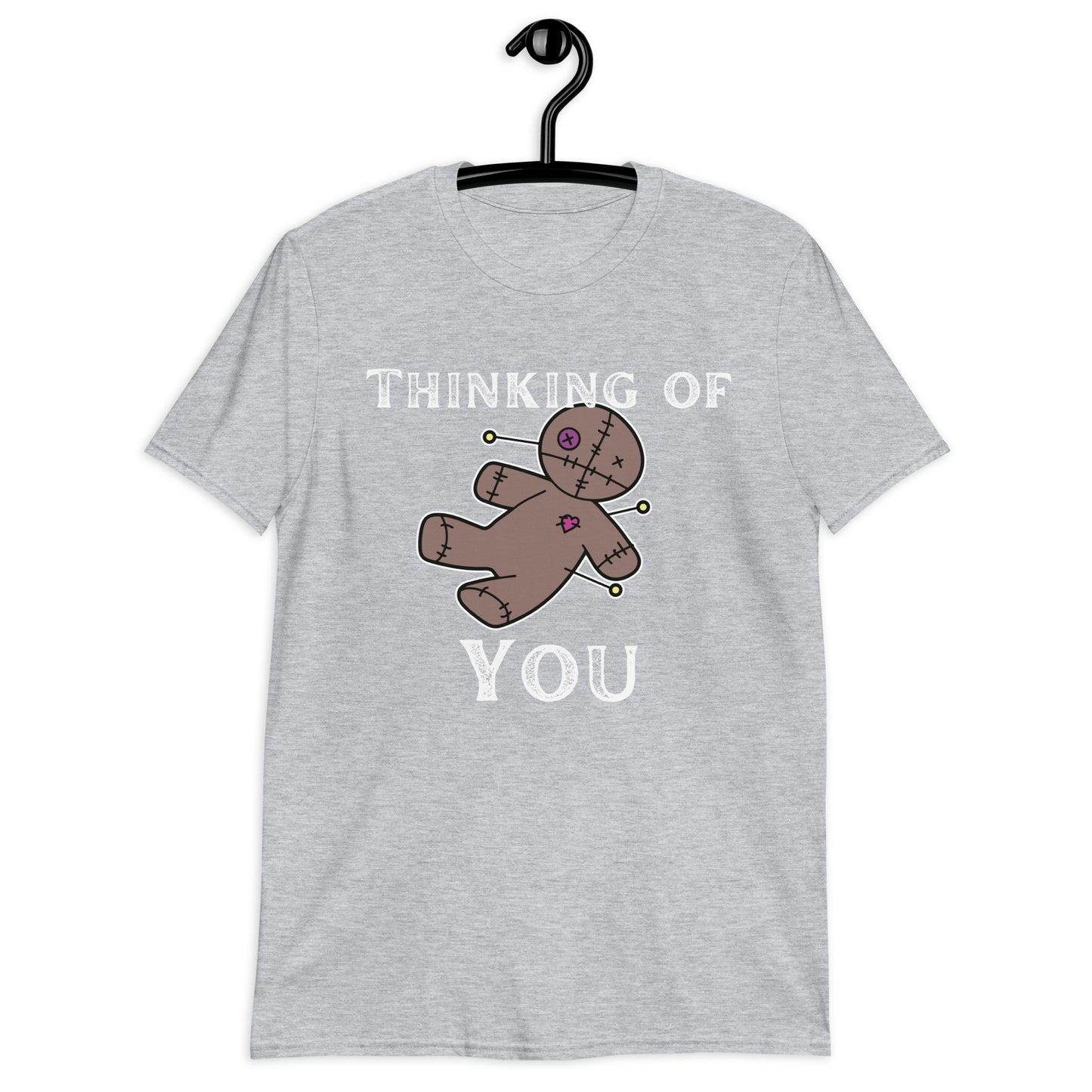 Thinking of You Voodoo Doll, Halloween Shirt, Voodoo Shirt, Sarcastic, Witch Short-Sleeve Unisex T-Shirt