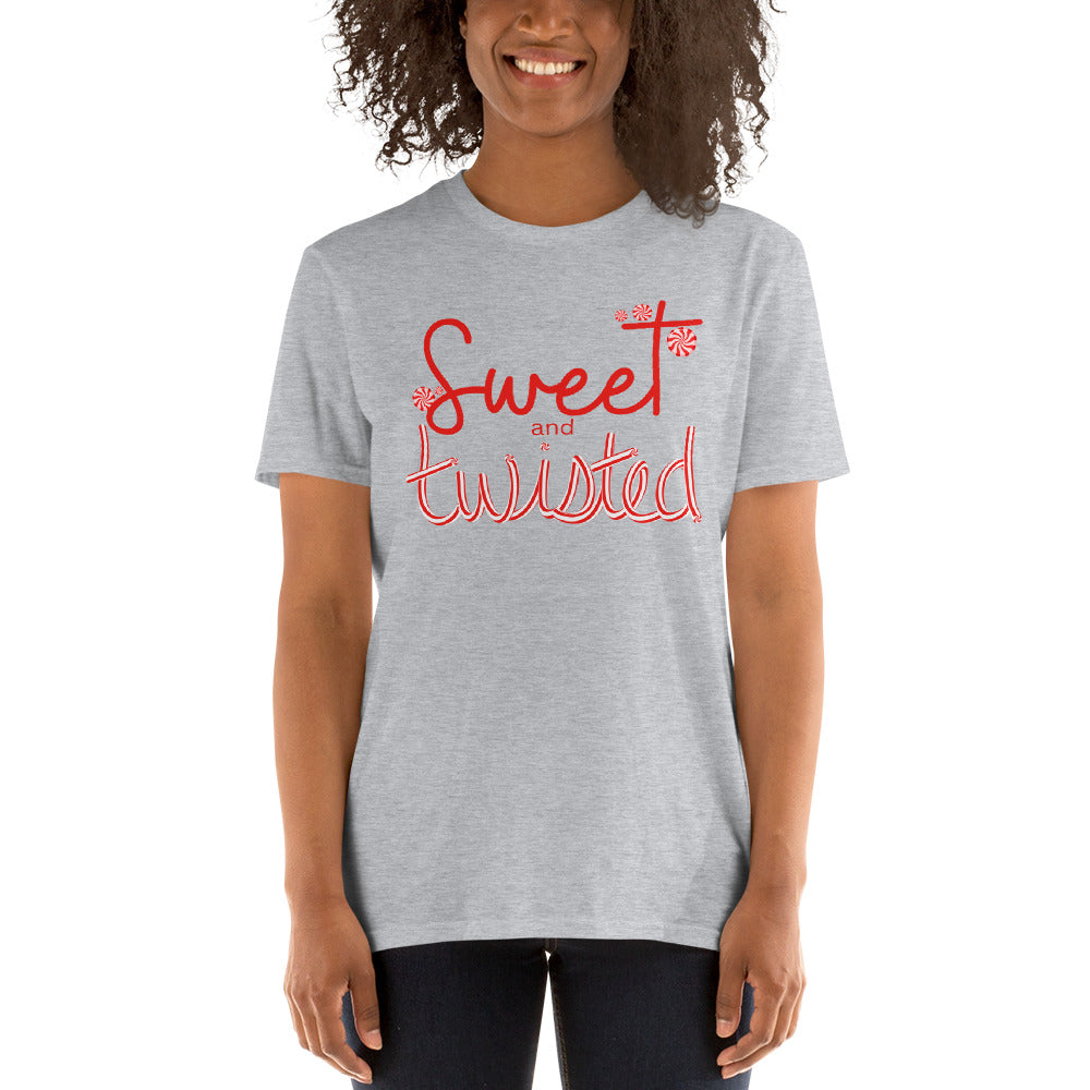 Sweet and Twisted, Candy Cane Shirt, Christmas Shirt, Funny Christmas, Funny Shirt, Holiday Shirt, Cute Holiday, Short-Sleeve Unisex T-Shirt