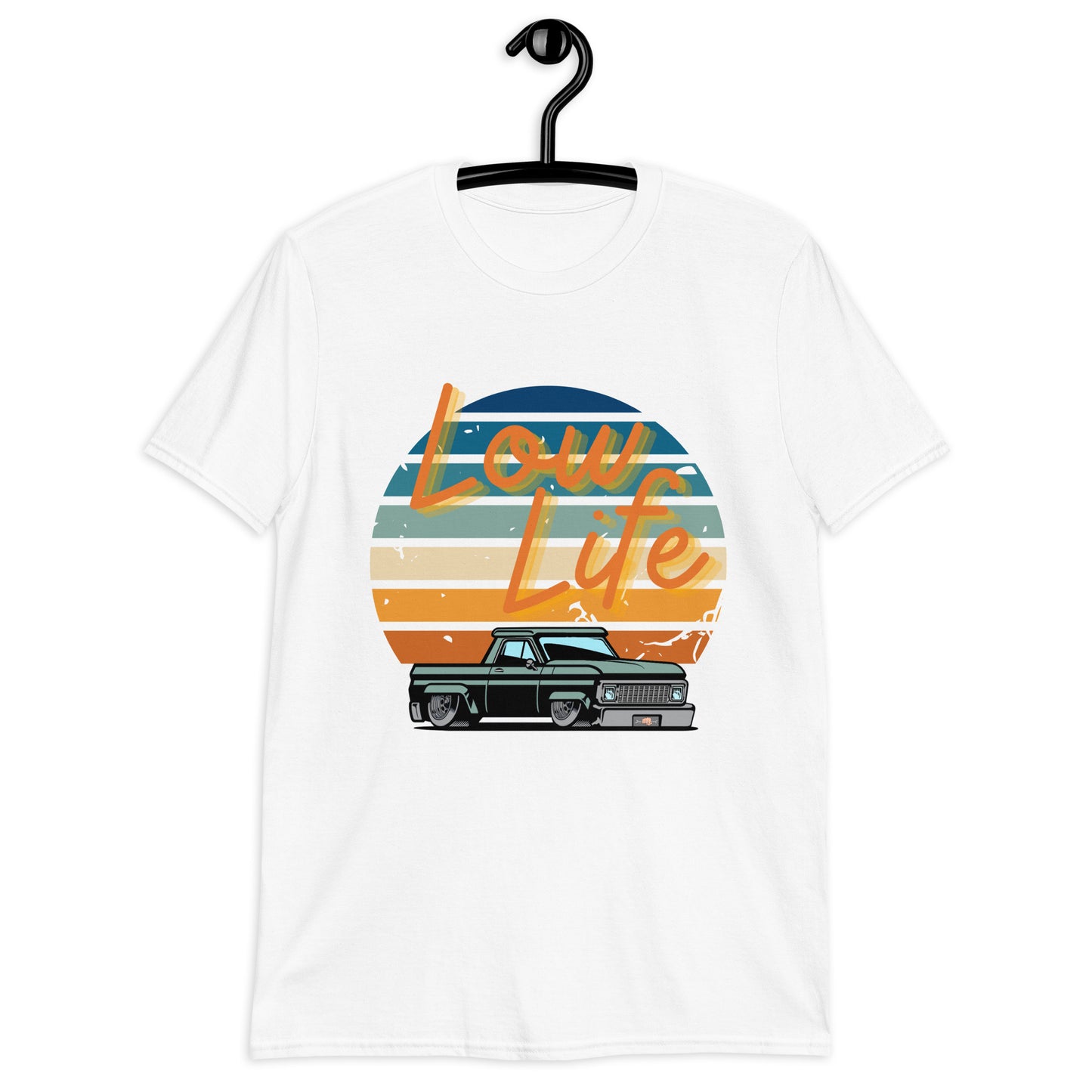 Low Life, Low Ride, Truck. Car, Retro, Gearhead Short-Sleeve Unisex T-Shirt