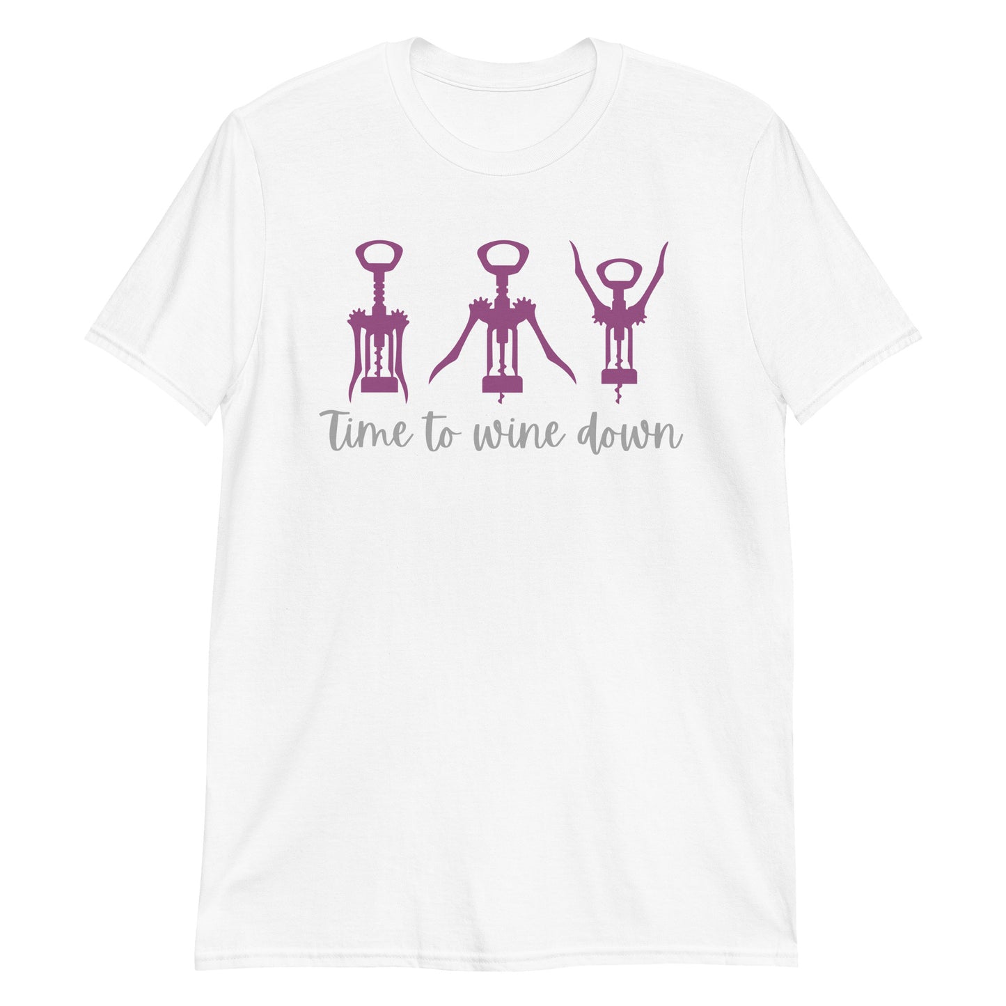 Funny Wine Shirt, Funny Yoga Shirt, Corkscrew Wine Lover, Alcohol Gift for Her, Gag Gift Sarcastic Short-Sleeve Unisex T-Shirt