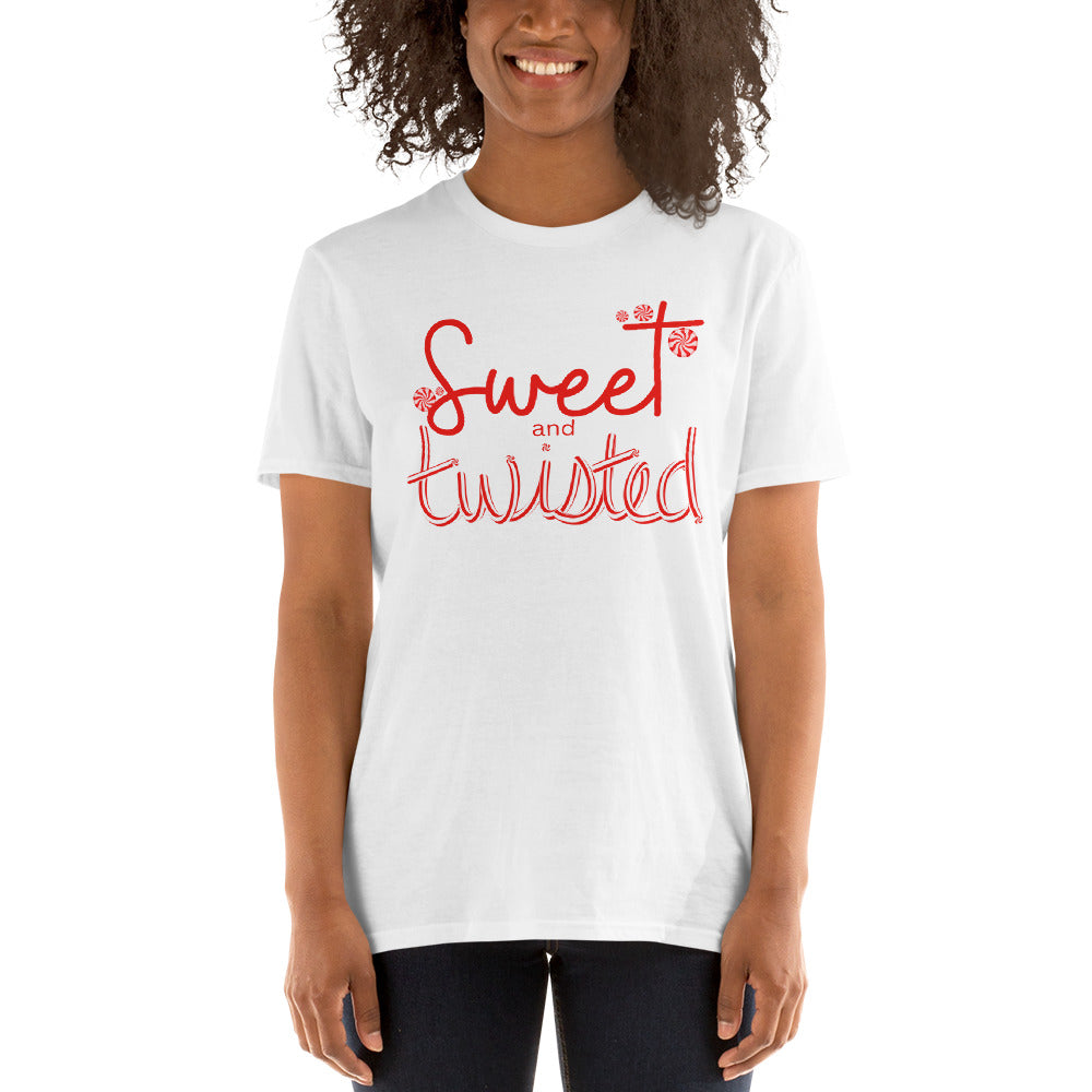 Sweet and Twisted, Candy Cane Shirt, Christmas Shirt, Funny Christmas, Funny Shirt, Holiday Shirt, Cute Holiday, Short-Sleeve Unisex T-Shirt