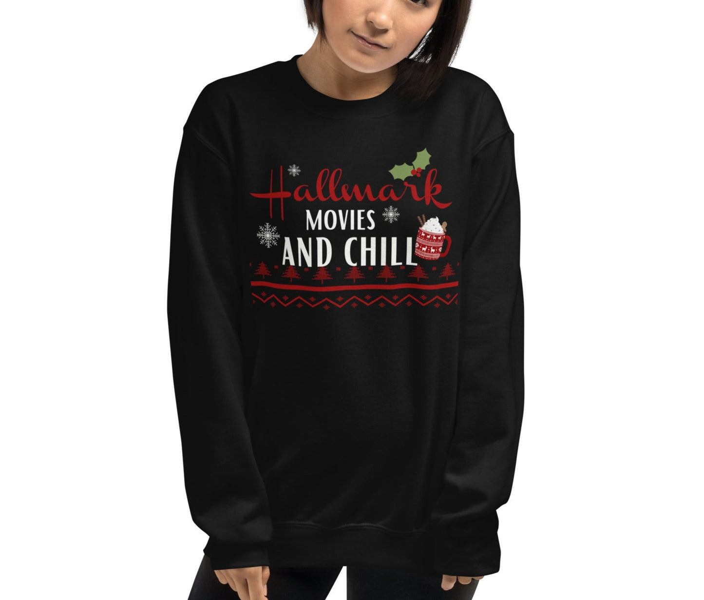 Hallmark Movies and Chill, Hallmark Christmas, Christmas Movies, Christmas Sweatshirt, Cozy, Comfy Sweatshirt, Cute Unisex Sweatshirt