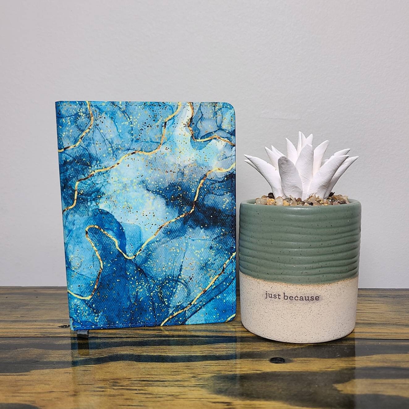 Abstract Journal, Blue and Gold Notebook, Writer's Journal, Journaling, Gift for Her, Writer, Cute Journal, Pretty Journal, Stocking Stuffer