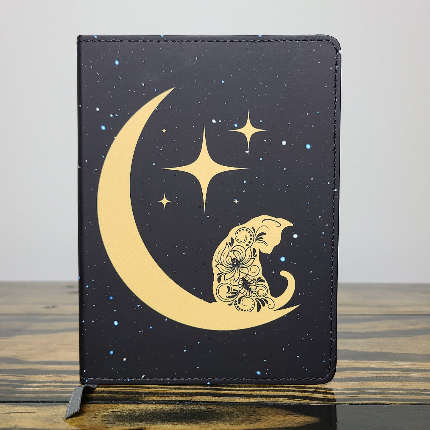 Cat Moon Journal Cat Lover Moonchild, Cat in Space Cute Journal, Moon and Stars, Moon Journal, Diary, Memory Keeper, Sketchbook