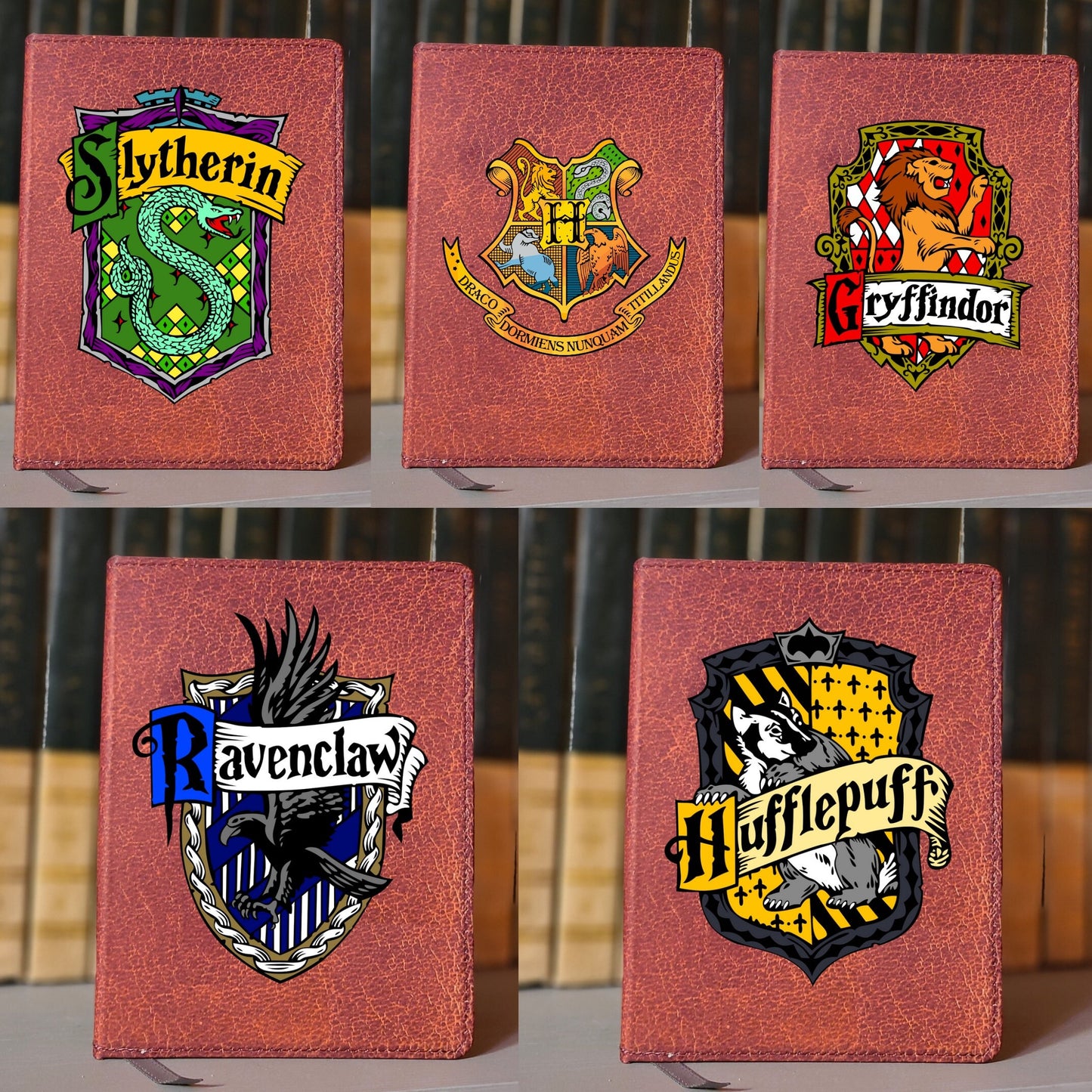 Harry Potter Journal, Hogwarts, Ravenclaw, Hufflepuff, Gryffindor, Slytherin, House Crest, Wizards, Ron Weasley, Hermione Granger, Diary