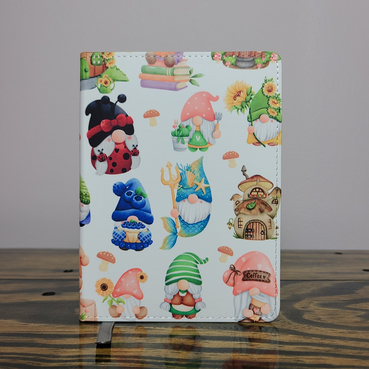 Cute Gnome Journal, Gnome Lover, Garden, Cute Notebook, Mushrooms, Fairy House, Whimsical Wellness Journal Junk Journal