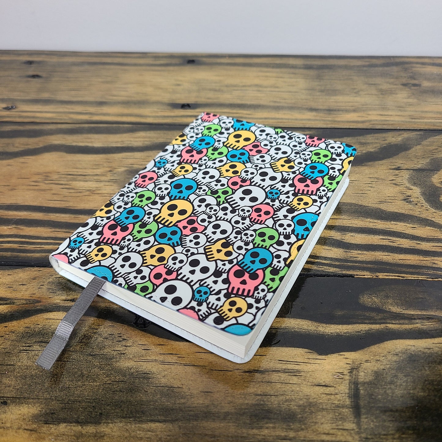 Skull Journal, Colorful Skulls, Candy Skull, Dia de Muerta, Pink and Green Journal, Gift for Her, Notebook