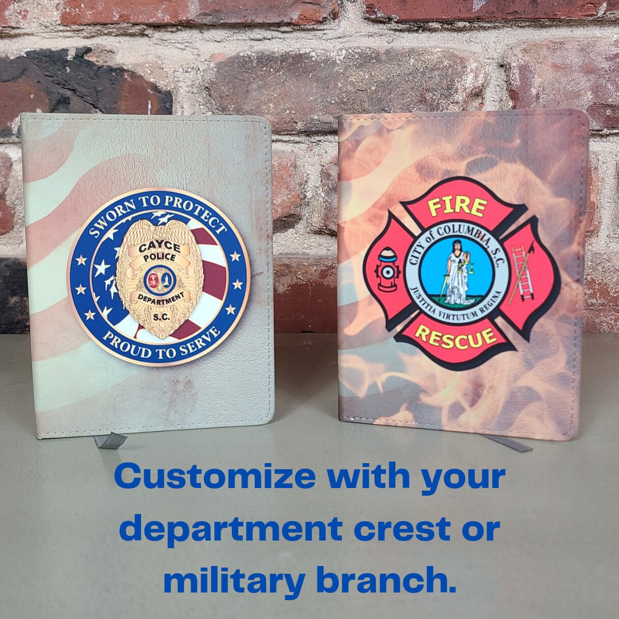 First Responder Military Journal, Police, Paramedic, Firefighter, Air Force, Army, National Guard, Marines, American Flag Notebook