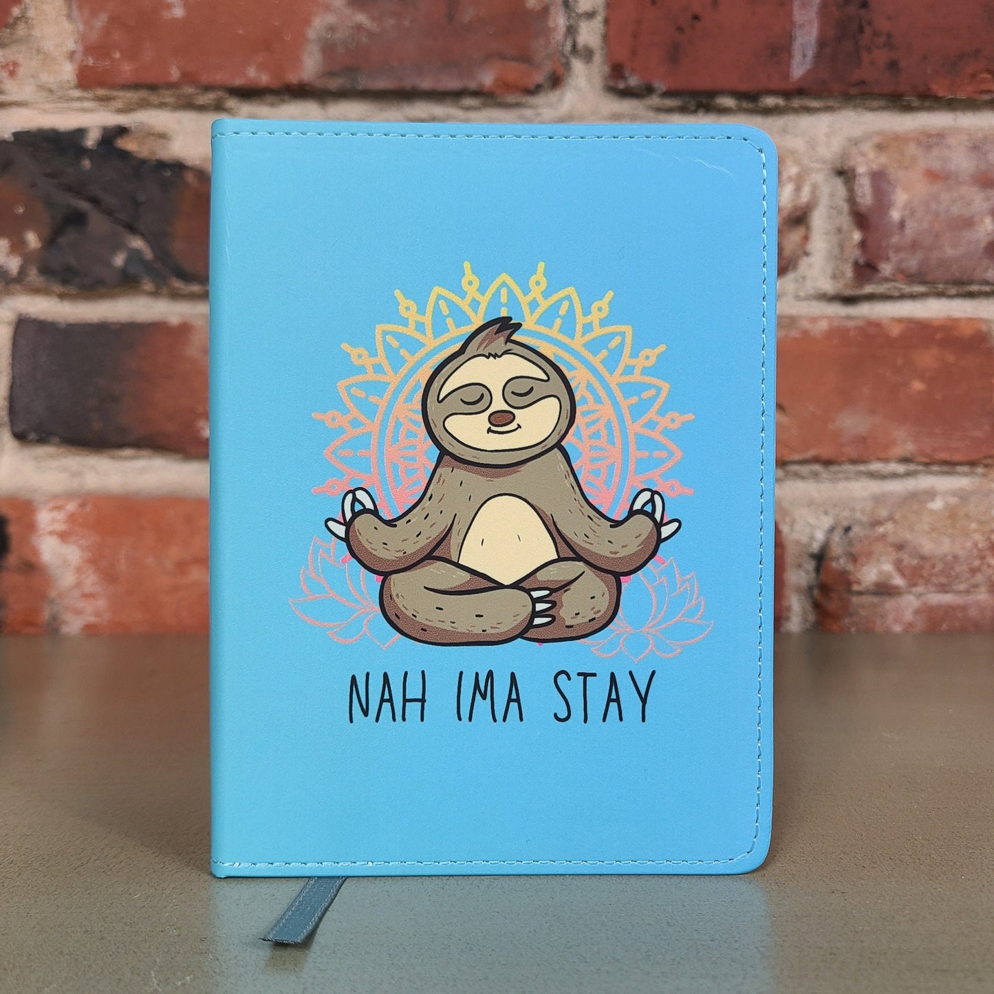 Funny Sloth Journal Yoga Meditation Zen Namaste Mandala, Sarcastic Funny Gift, Cute Journal, Gift for Her Self Care Journal