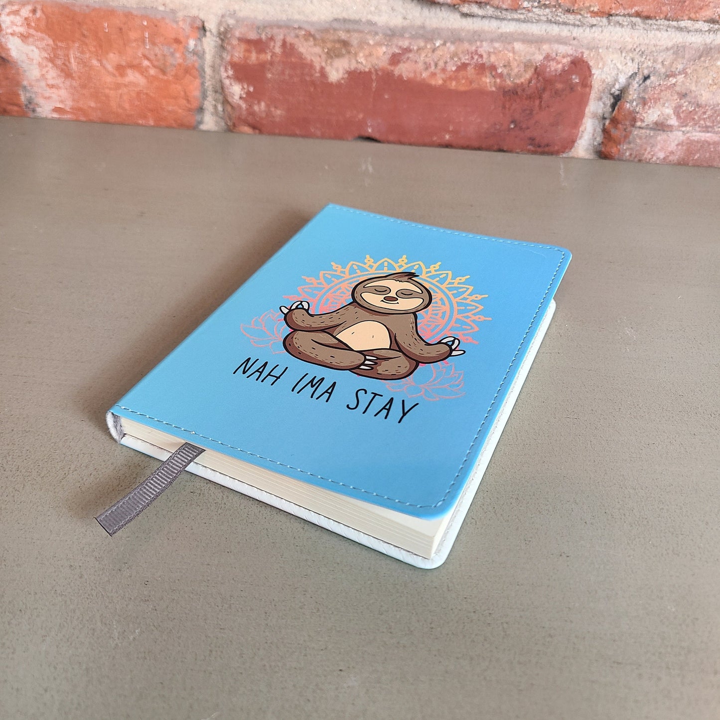 Funny Sloth Journal Yoga Meditation Zen Namaste Mandala, Sarcastic Funny Gift, Cute Journal, Gift for Her Self Care Journal