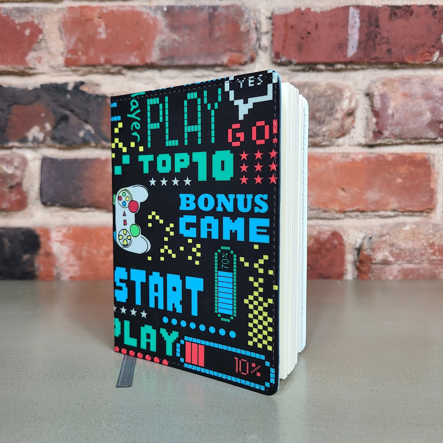 Gamer Journal, Video Games, Nintendo, Playstation, Xbox, Sega, Pixels, Minecraft, Fun Notebook, Cool Gift, Nerd