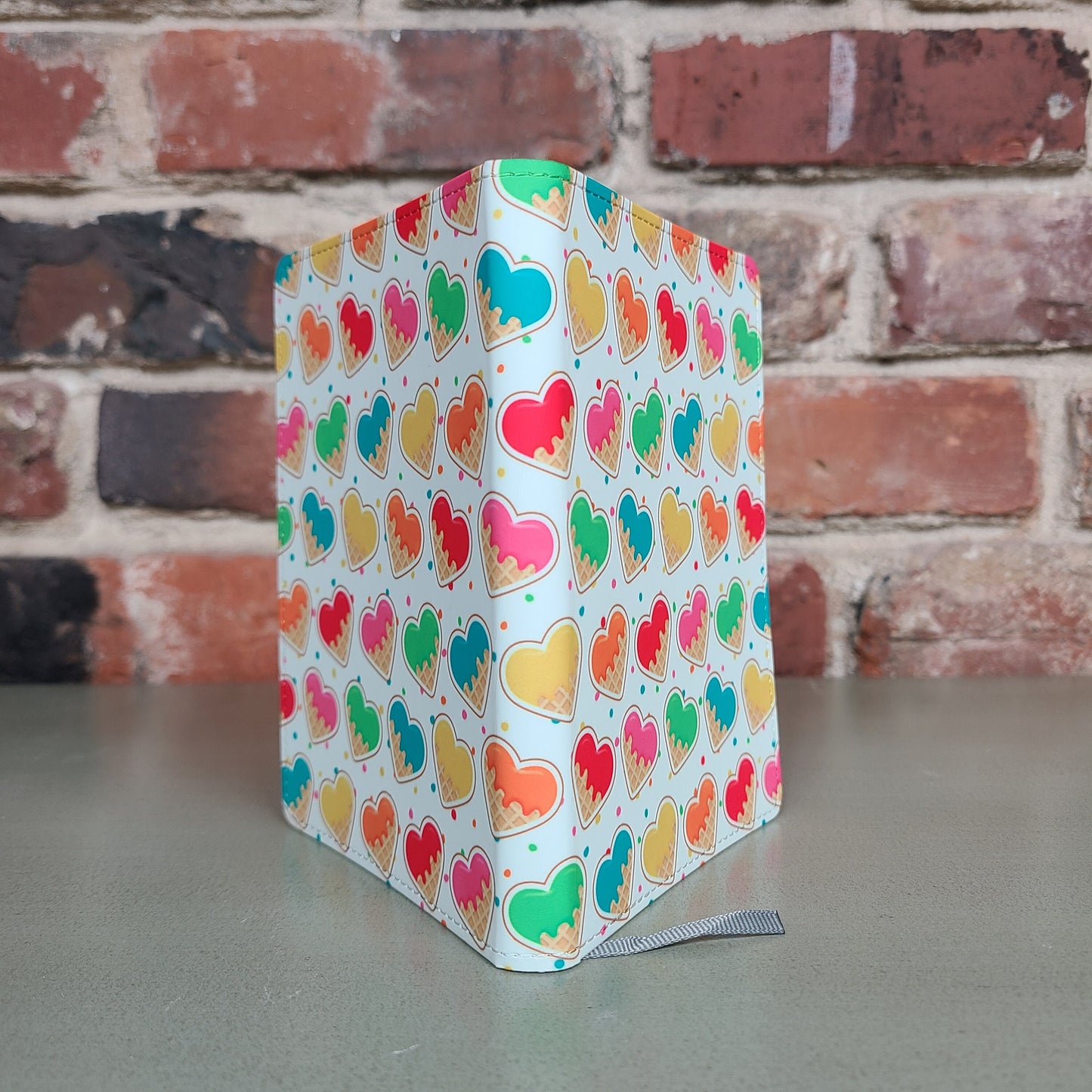 Cute Rainbow Heart Journal, Kid Gift, Colorful Notebook, Pink, Green, Orange, Waffle Cone, Happy Gift, Birthday, Just Because