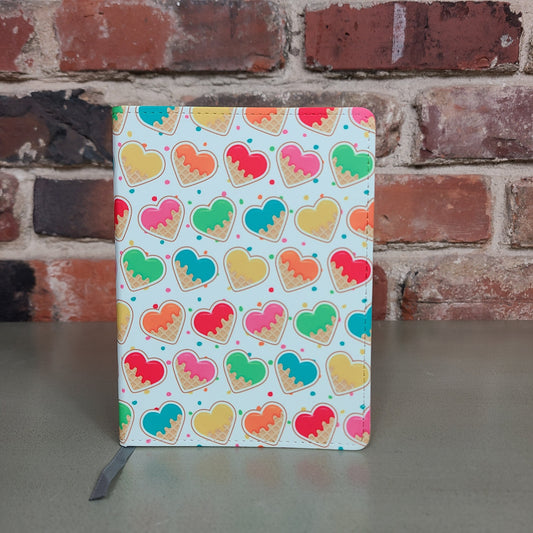 Cute Rainbow Heart Journal, Kid Gift, Colorful Notebook, Pink, Green, Orange, Waffle Cone, Happy Gift, Birthday, Just Because