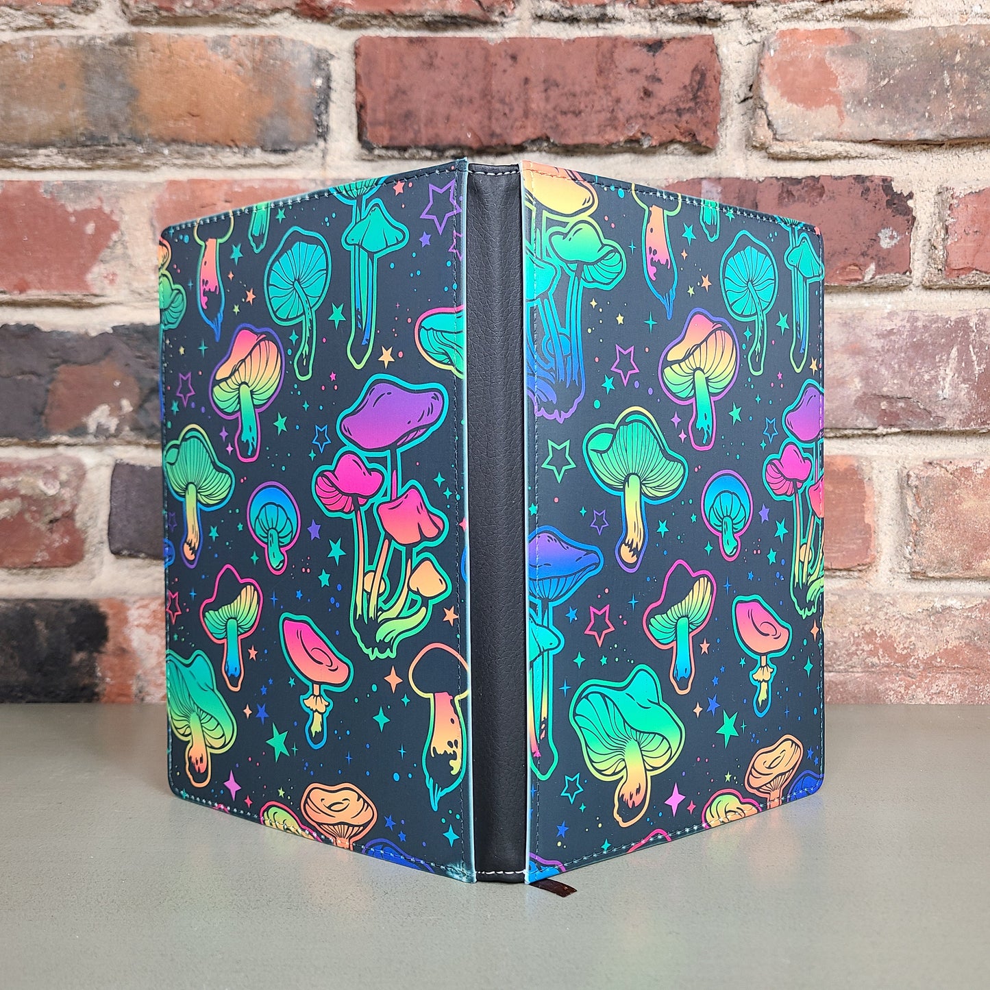 Neon Mushroom Reusable Journal, Psychedelic Fun Colorful Gift for Friend Journal Stationery Lover Birthday Gift