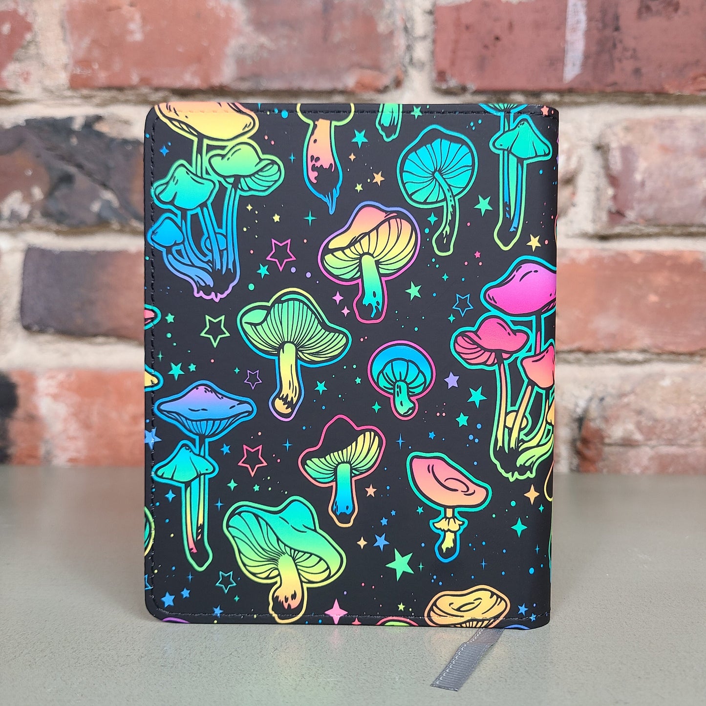 Psychedelic Mushroom Journal, Neon, Colorful Journal, Mushrooms, Notebook, Neon Pink, Neon Green, Purple,  Reusable Journal