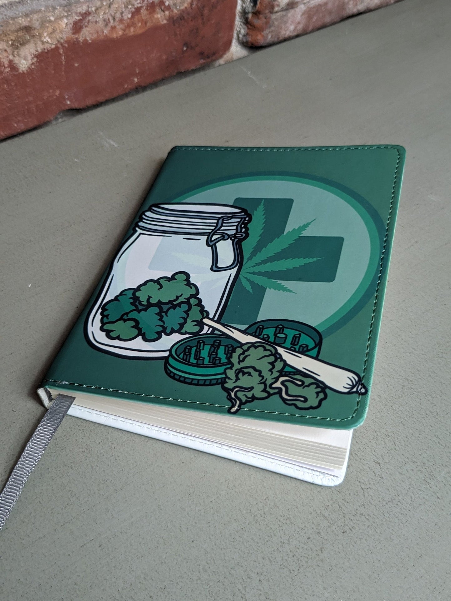 Handmade Marijuana Leaf Journal, Weed Cannabis Notebook, Stoner Gift, Hippie Journal, Medical Marijuana Diary