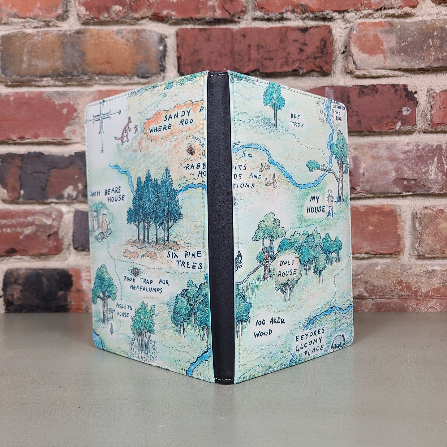 Winnie the Pooh Hundred Acre Wood Vintage Classic Map Reusable Journal, Cute Journal Gift for Friend Gift Notebook, Tigger Piglet Eeyore